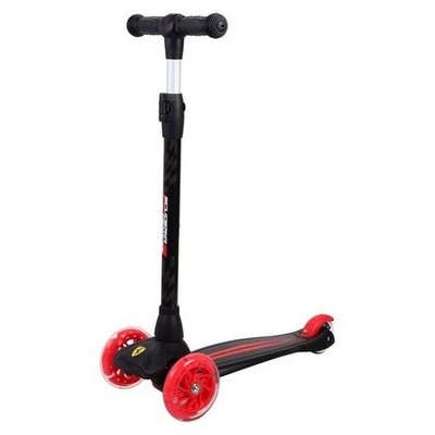 Patinete infantil Ferrari FXK5 plegable, 3 ruedas LED, ABEC-7, negro, 50 kg máx.