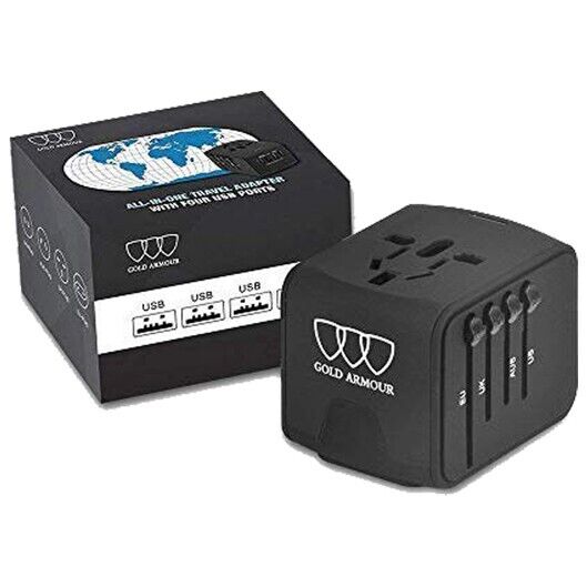 International Travel Adapter Universal Power Adapter 2.4A 4xUSB European UK AUS