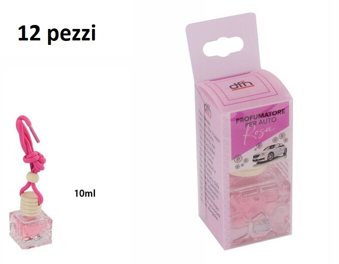 Set 12 Pezzi Boccetta Profumatore Profumo Deodorante Auto Fragranza Rosa dfh
