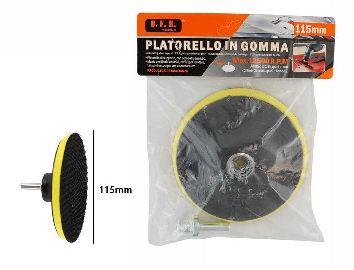 Disco Abrasivo Ricambio Levigatrice Platorello In Gomma Diametro 115mm dfh
