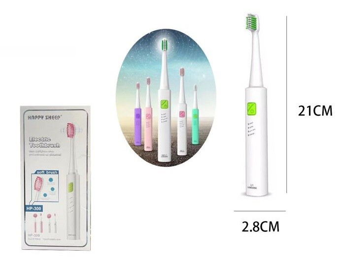 Spazzolino Elettrico Ricaricabile Usb per Pulizia Igiene Dentale + 4 Testine cir