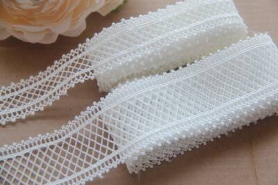 2 Yards Venice Lace Trim in Off White Crochet Grid Lace Trim for Garments Sewing