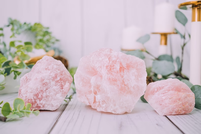 JUMBO Rose Quartz Natural Raw Crystals - Choose Size Huge Chunks (Love Stone)
