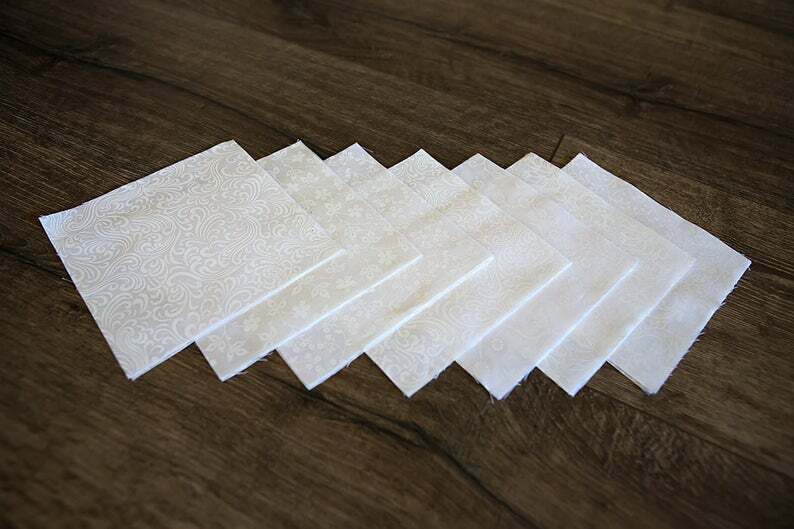 2.5 inch White on White Jelly Roll 100% cotton fabric quilting strips