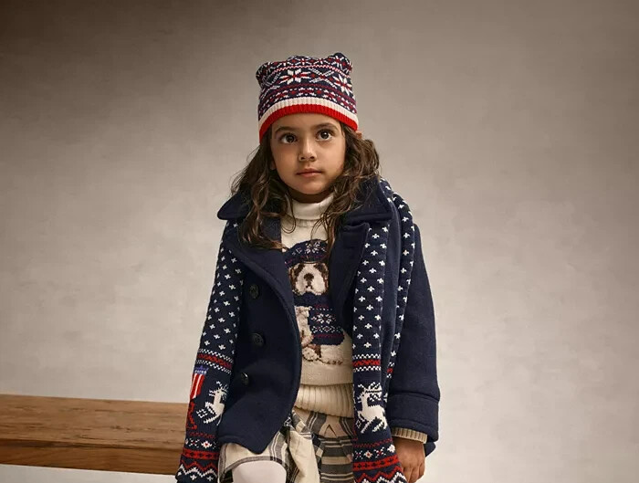 Polo Ralph Lauren Dog Crewneck Wool Sweatshirt Little Girls 5 White Multi L/S - Picture 1 of 16