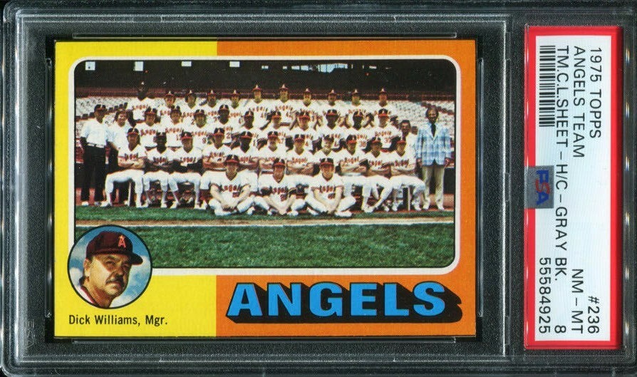 1975 Topps NOLAN RYAN PSA 8 ビンテージ エンゼルス PSA 8 NM MINT 1975 TOPPS ANGELS TEAM SHEET NOLAN RYAN MAIL