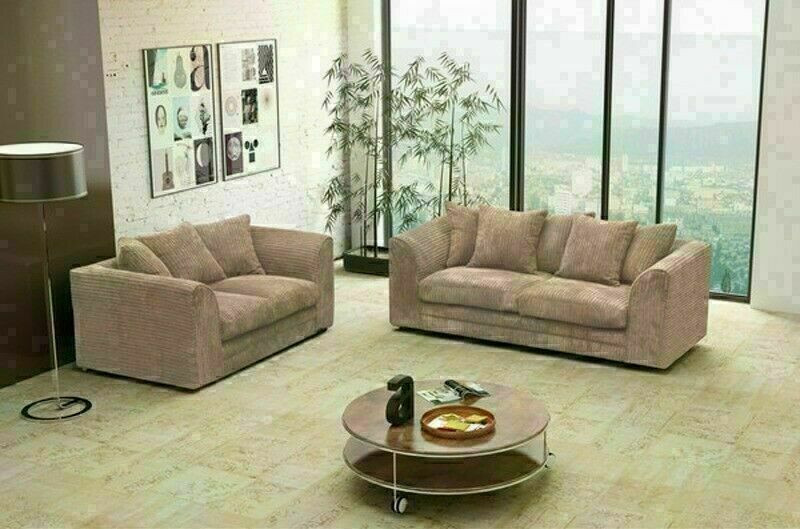 ***14DAY MONEY BACK GUARANTEE!*XYSY Desmond Jumbo Cord 3 and 2 Sofa