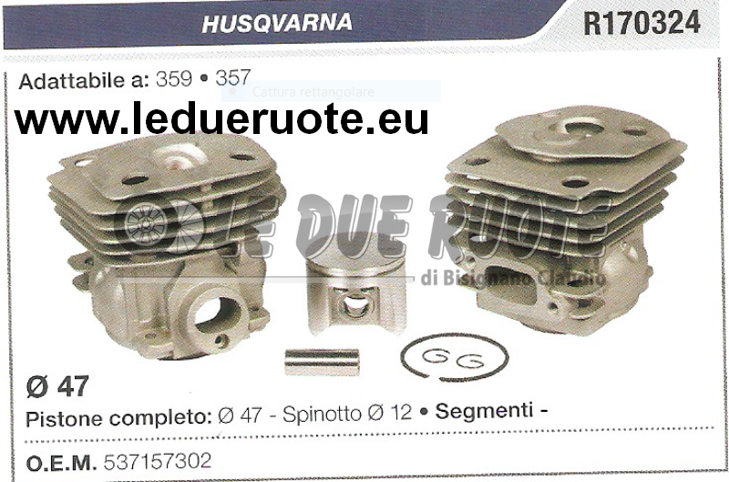 OxoxO Zylinder & Kolben Satz Für Husqvarna 357/359 – Ersatz Für 537 15 73-02, 47 Mm, Hochwertige Non-OEM Teile