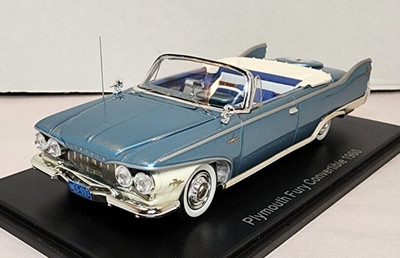 Neo Scale Models 1:43 1960 Plymouth Sport Fury Conv Twilight Blue Poly GORGEOUS!
