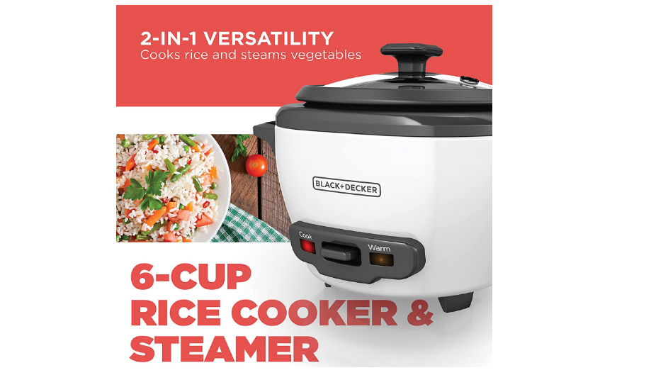 Rice Cooker Steamer 6 Cup 2 In 1 Versatility Cook Steam Vegetables Non Stick Pot