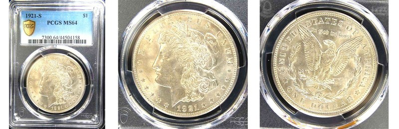 1921-S $1 MS64 PCGS-PQ- MORGAN DOLLAR