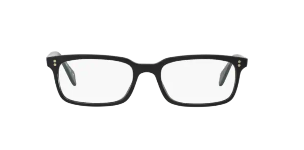 Pre-owned Oliver Peoples 0ov 5102 Denison 1031 Matte Black Rectangular Eyeglasses In Clear