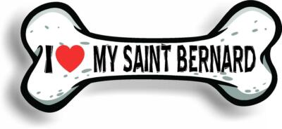 I Love My Saint Bernard Car Magnet Bumper Sticker 3''x7''