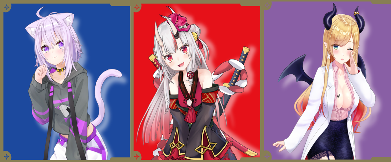 Набор из 3 стартовых колод Официальных карточных игр Hololive 2 Quintet Spectrum JP