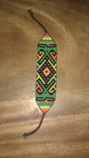 South American Tribal Beadwork Ceremony Bracelet From Colombia