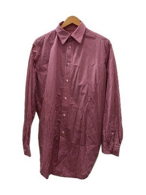 RAF SIMONS/18SS/back rib/long sleeve shirt/44/cotton/PNK/check/181-224