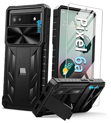 FNTCASE for Google Pixel 6a Case: Shockproof Pixel 6A Basic Case Black