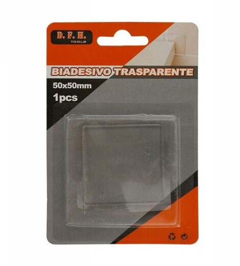 Gommino Biadesivo Trasparente Quadrato Protezione 50x50mm dfh