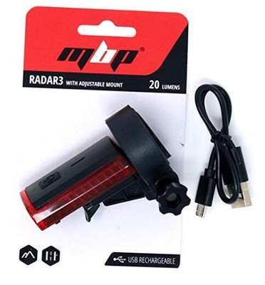  Radar3 LED Bicycle Safety Taillight Solid Super Bright Red 1/2 Watt LED (270° 