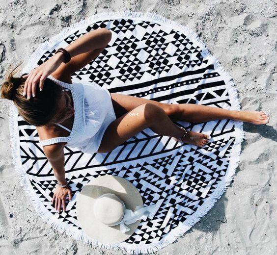 Mandala Strandtuch Boho Handtuch Microfaser schönes weiches Badetuch rund