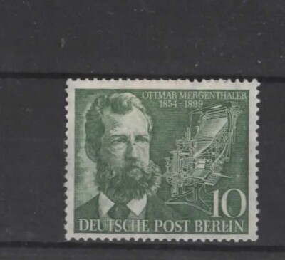 WEST BERLIN , 1954,  B114 TYPE B23  10pf GREEN, MH        G.C.V.