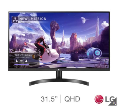 LG 31.5 Inch QHD 75Hz IPS Gaming Monitor, 32QN600-B