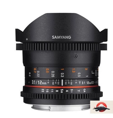 SAMYANG 883720 12mm T3.1 Fisheye VDSLR Prime Video Fisheye Lens for Sony