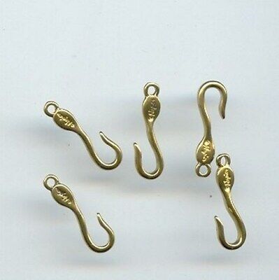 12 VINTAGE BRASS SIGNED ''NAPIER'' HOOK WITH LOOP FINDINGS 2114