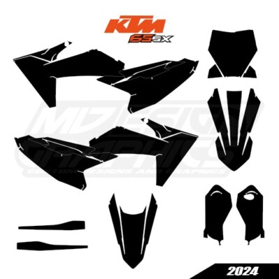 Graphics template KTM SX 65 2024 Vector AI. PDF. EPS ( escala 1:1)