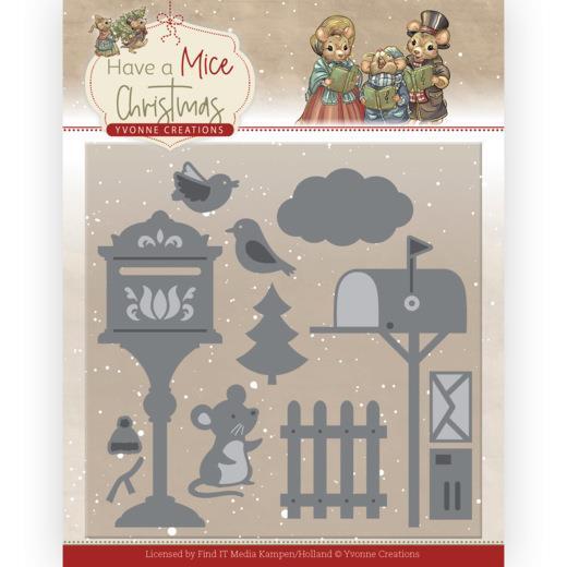 Stanzschablone - Yvonne Creations - Have a Mice Christmas - Weihnachts Mäuse Pos