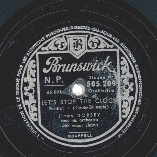 Jimmy Dorsey and his Orchestra - Let's stop the clock / Deep Purple