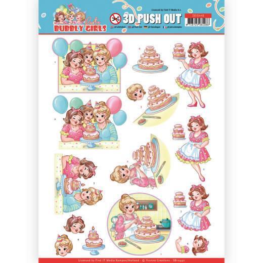 3D-Stanzbogen - Yvonne Creations -Bubbly Girls Party - Backen