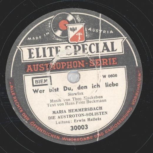 Maria Hemmersbach - Wer bist Du, den ich liebe / Mit den Augen der Liebe