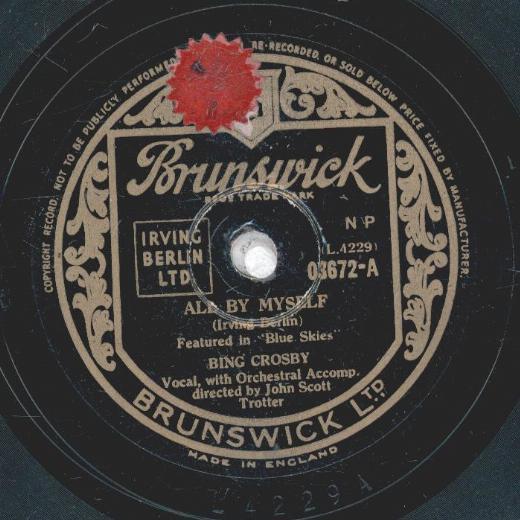 Bing Crosby - All By Myself / You Keep Coming Back Like A Song