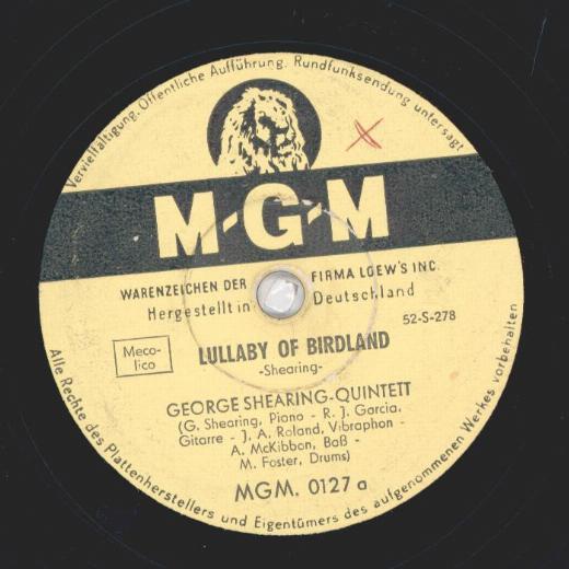 George Shearing Quintett - Lullaby of Birdland / When lights are low