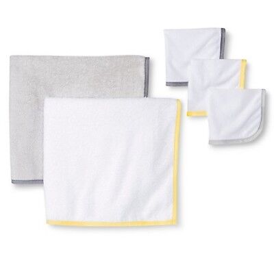 Circo Baby Unisex 5-Piece Gray/Yellow Bath Towel Set; Baby Clothes Shower Gift!!