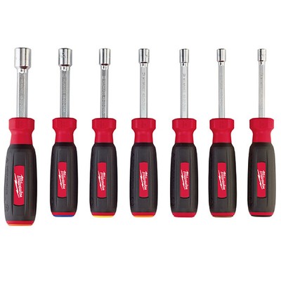 Milwaukee 48-22-2517 Magnetic Hollow Core Metric Nut Drivers Set 7 Pc