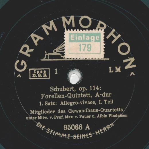Max v. Pauer, Albin Findeisen - Schubert, op.114: Forellen-Quintett, A-dur (unvo