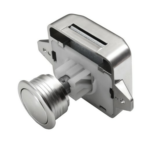 Push Lock  Möbelschloss Schloss Edelstahl-Optik Möbelgriff Caravan Boot 19-20m