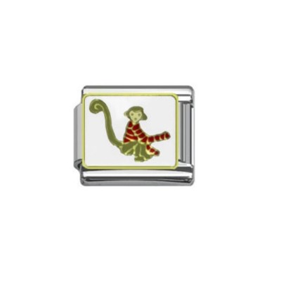 9mm Italian Charms E47 Sitting Monkey Jumper Chimp Fits Classic Size Bracelet