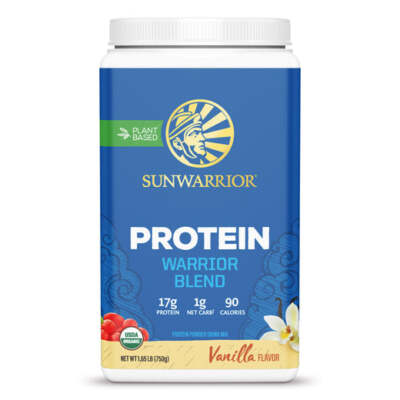 Sunwarrior Warrior Blend Plant-Based USDA Organic Protein with BCAAs 375g-750g