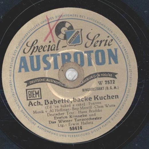Evelyn Künneke - Ach Babette, backe Kuchen / Deine Augen sagen Ja