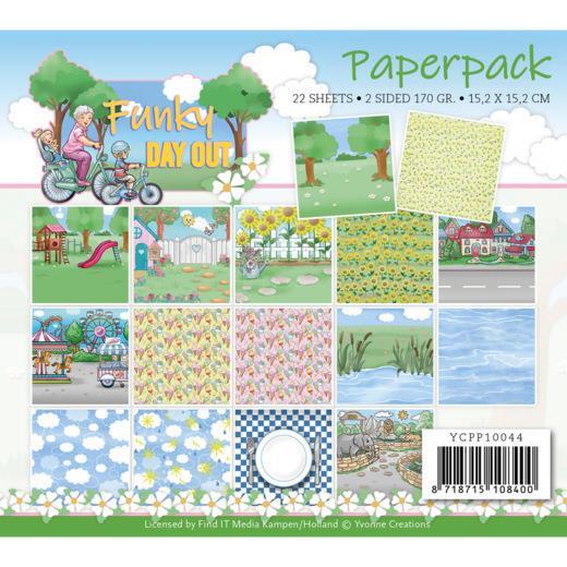 Paperpack - 15,2 x 15,2cm - Yvonne Creations - Funky Day Out – 170gr -