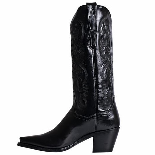 Pre-owned Dan Post Womens Maria Cowboy Black Leather 13" Snip Toe Boots Dp3200 5-11