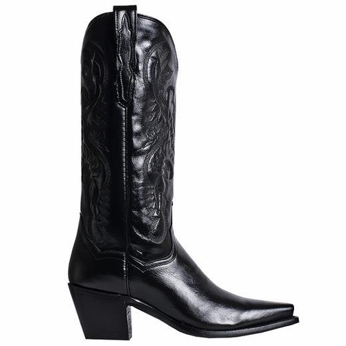 Pre-owned Dan Post Womens Maria Cowboy Black Leather 13" Snip Toe Boots Dp3200 5-11