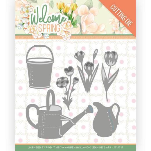 Stanzschablone - Jeanines Art - Welcome Spring - Gießkanne & Eimer