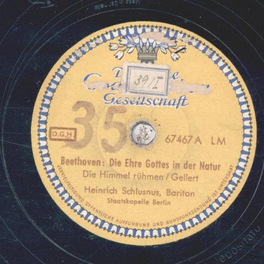 Heinrich Schlusnus - Beethoven: Die Ehre Gottes in der Natur / Händel: Dank sei