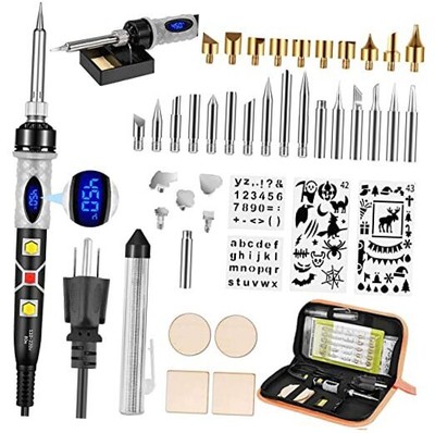 Pyrography Pen Kit 43Pcs, Soldering Iron Kit, Wood Burning Kit 80W Black 43in1