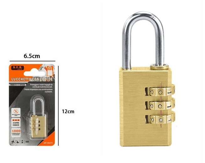 Lucchetto A Combinazione 3 Cifre Bagagli Valigie Armadietti Sicurezza 20mm dfh