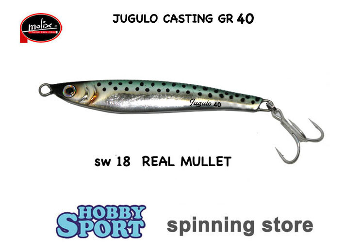 MOLIX JUGULO CASTING 40 GR COL. SW18 REAL MULLET ORIGINALE SPINNING MARE LAGO